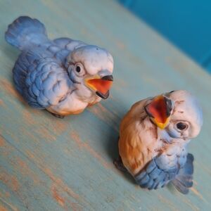 Blue Bird Figurines Vintage Porcelain Gorgeous set of song birds Gift for Her